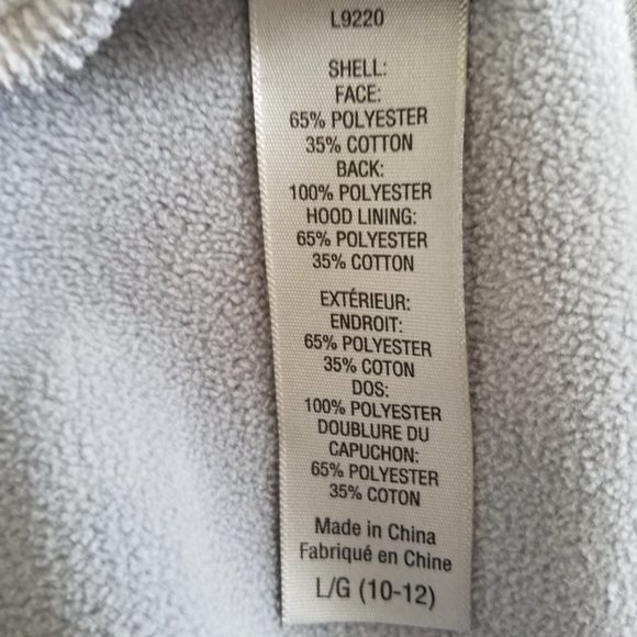 Champion Hooded Jacket Victory Fleece Full Zip Zip Pockets Gray L 10-12 - Picture 7 of 11